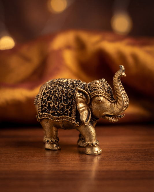 Royal Brass Elephant Figurine Pair - 1 inch