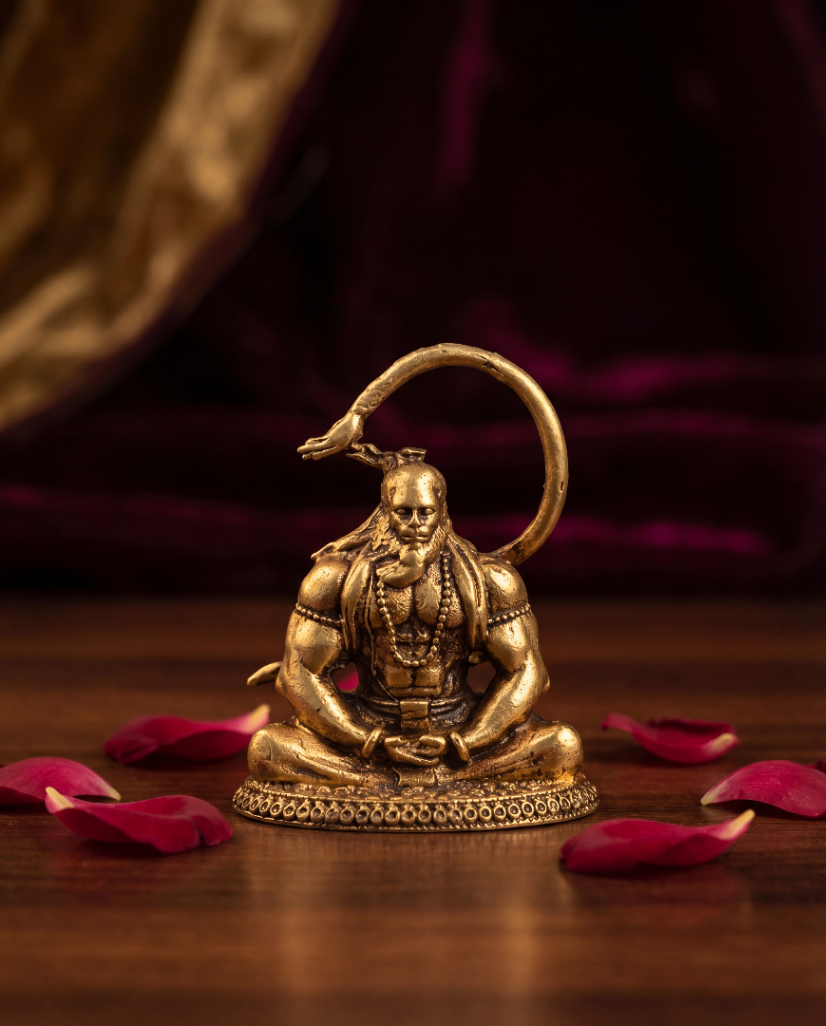 Sitting Hanuman 3D Finish - 2 inches