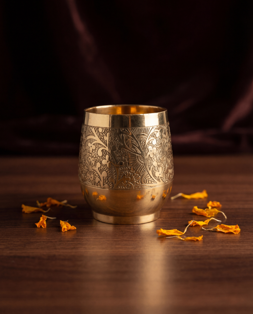 Engraved Brass Kalash Cup