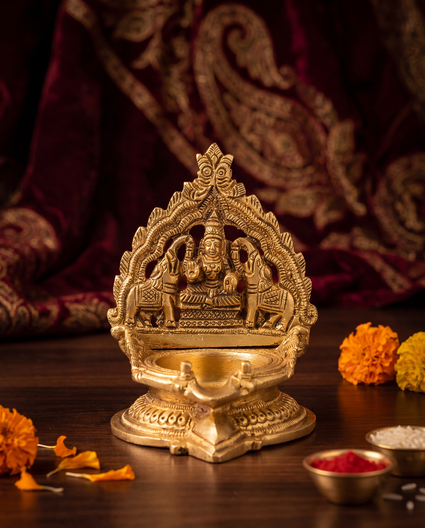 Brass Gajalakshmi Diya –