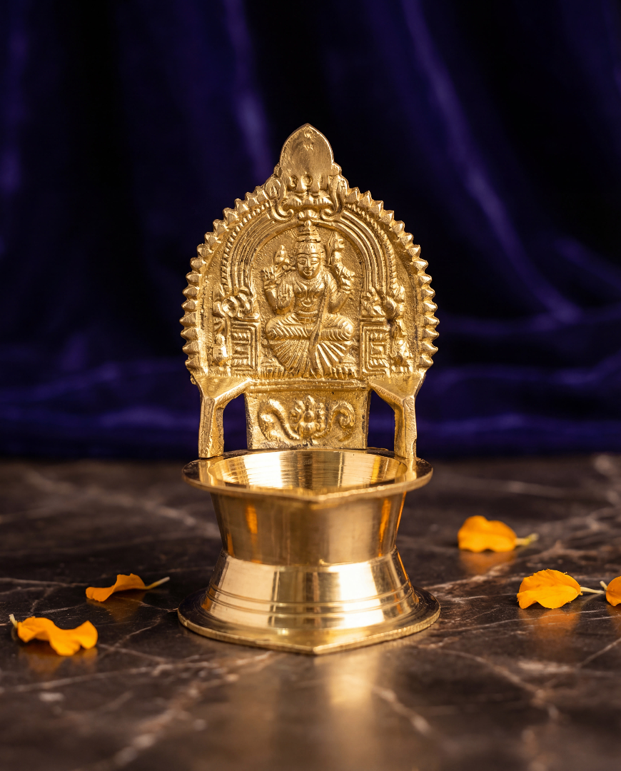 Brass Lakshmi Diya – 5 inches