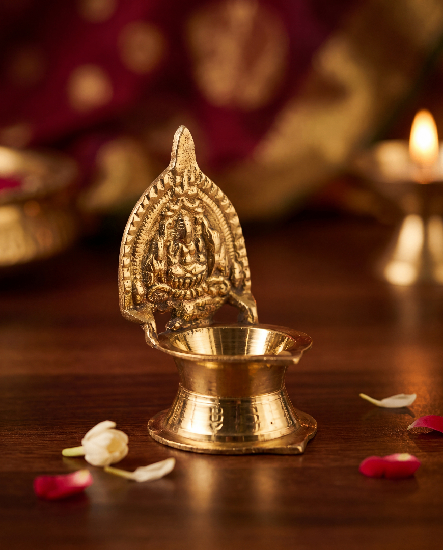 Brass Lakshmi Diya – 3 inches
