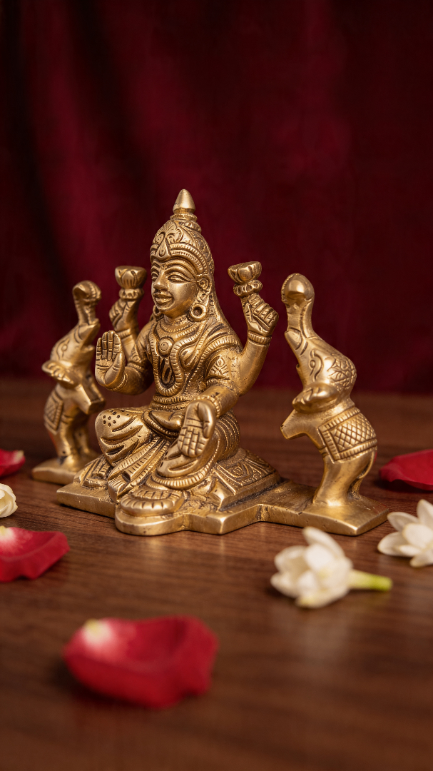 Gaja Lakshmi Gold Finish