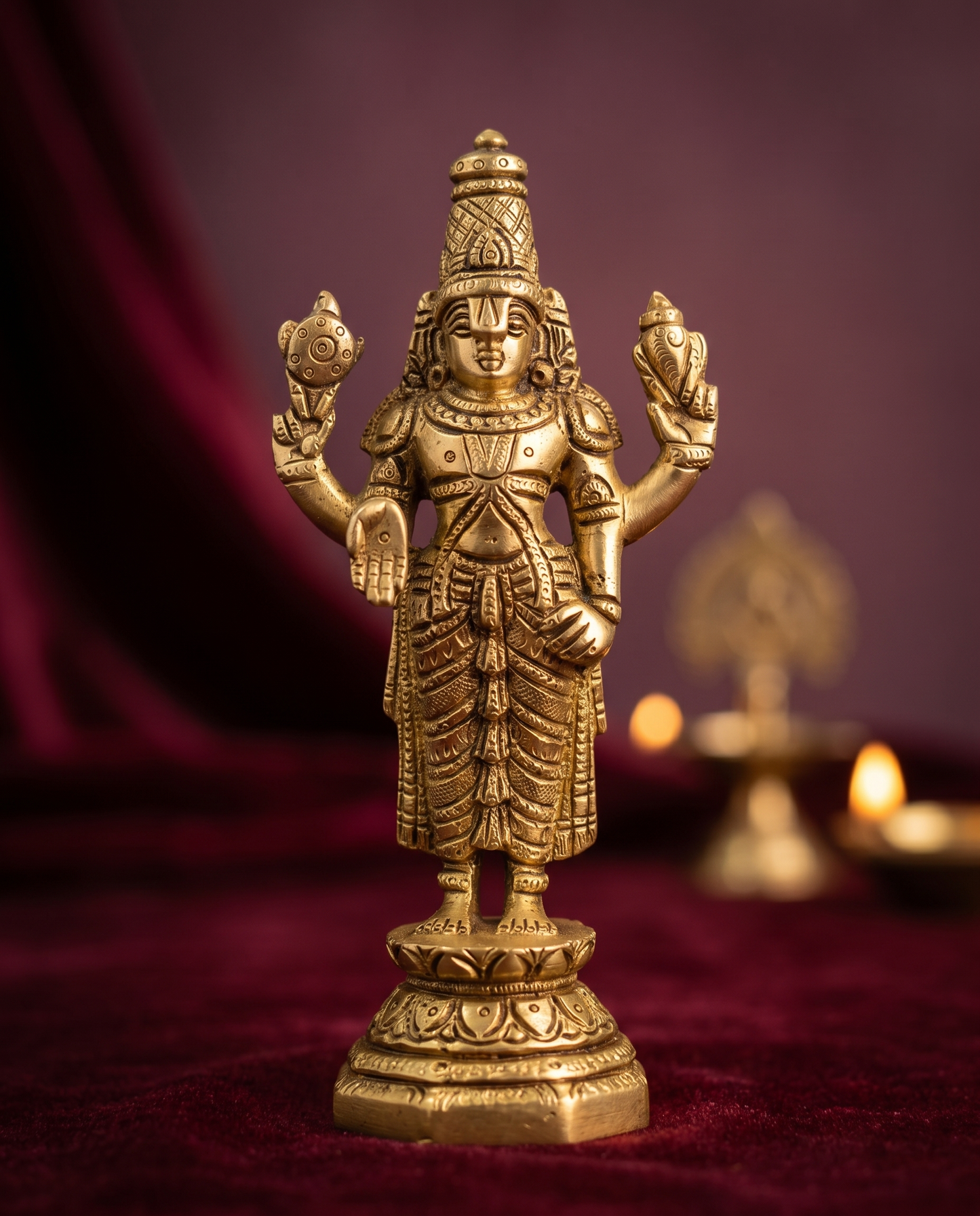 Venkateswara – 3d Finish XS Brass Idol (2 inches)