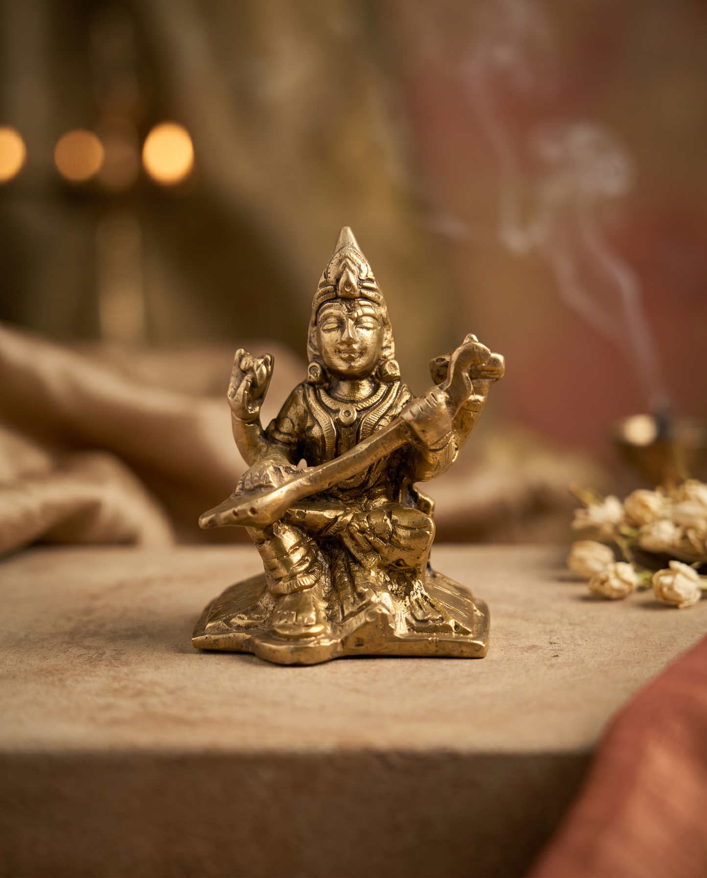 Saraswati gold finish (4 inches )