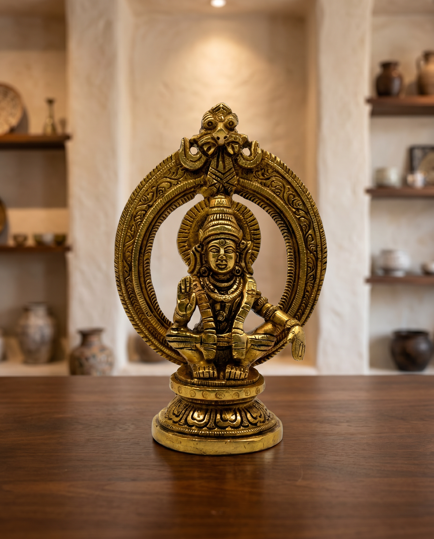 Ayyappa – Antique Gold Finish Brass Idol